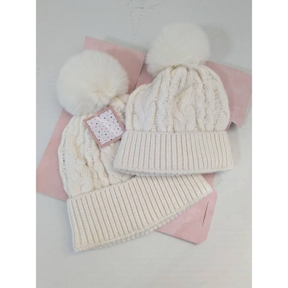 Cupcakes and Cashmere Winter hat Set Mommy & Me Matching NEW Beanie Soft Pom Pom